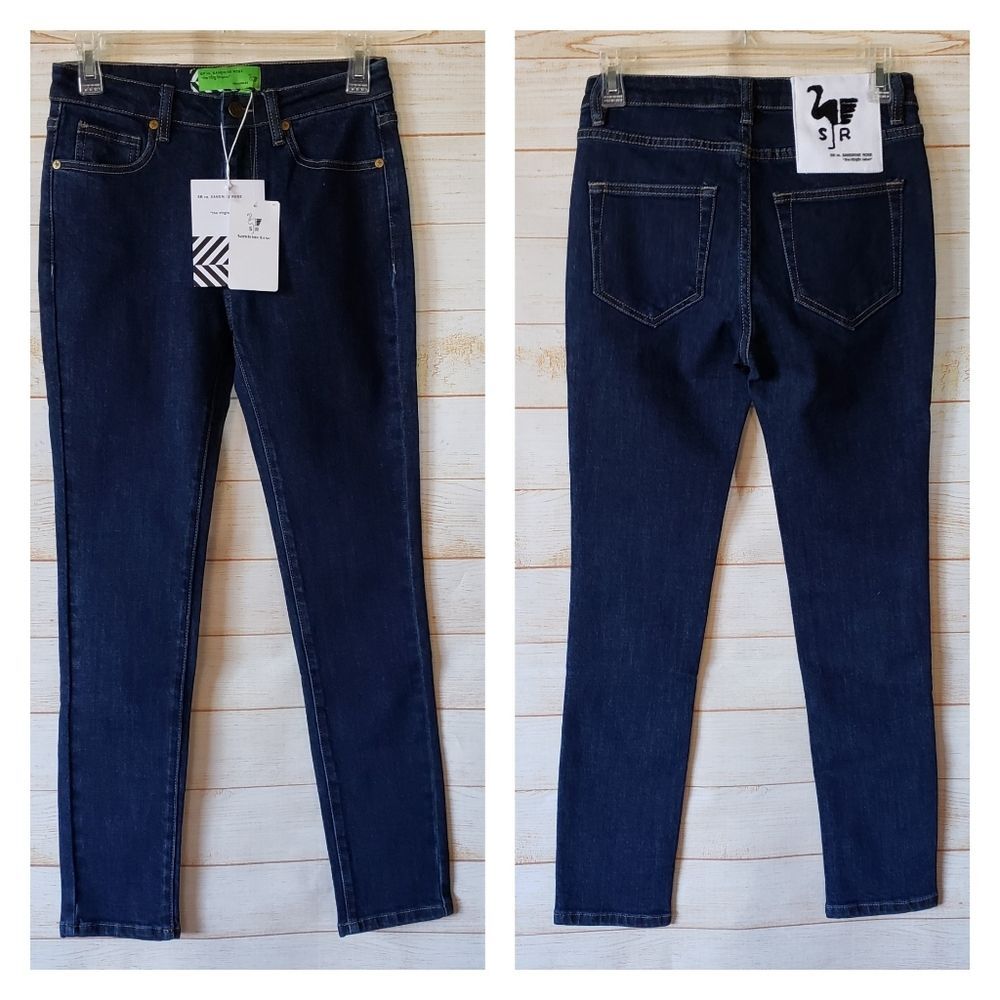 Sandrine Rose x Free People Dark Wash Skinny Stretch Jeans Women's Size 25 Blue